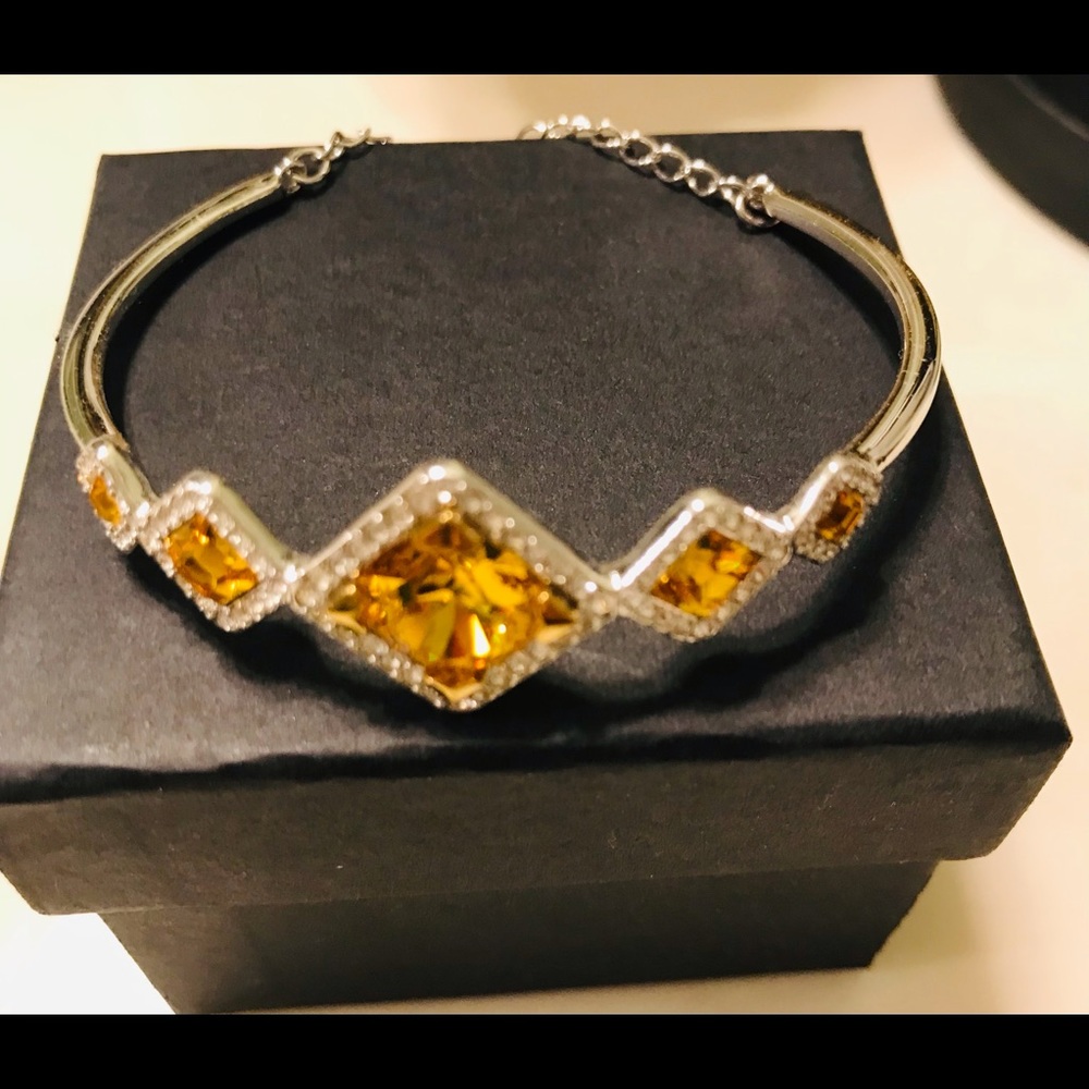 Swarovski Citrine Diamond Shaped Bracelet